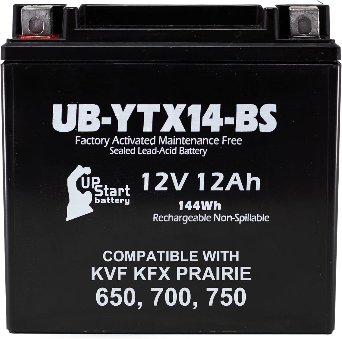 YTX14-BS 12V 12Ah Replacement for Kawasaki KVF KFX Battery