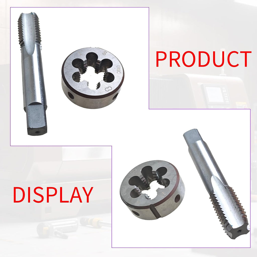 1"-8 Tap and Die Set, UNC, Right Hand, Grade 2B 2A, 4 Flute Straight Tap