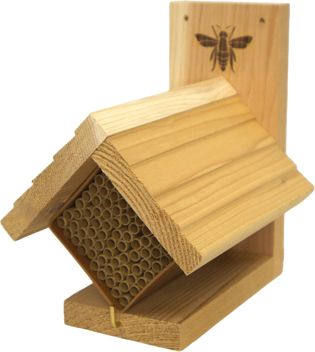 Woodlink Western Cedar Mason Bee House with Replaceable Tubes