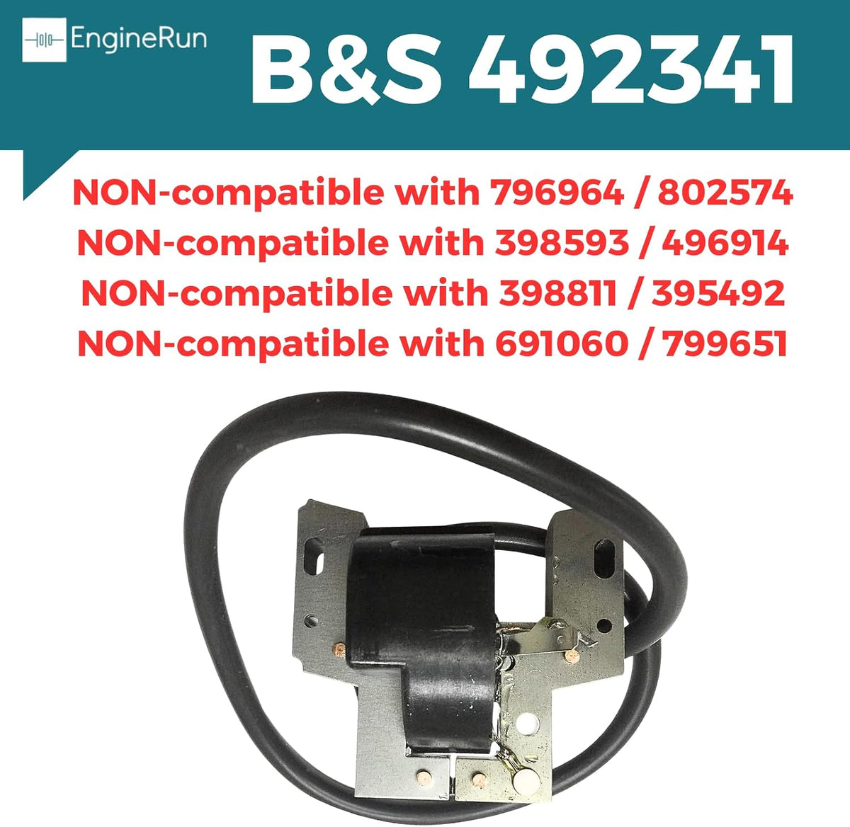 492341 Ignition Coil Module Magneto Compatible With Briggs & Stratton 13 14 15HP OHV Vertical Engines 440-433 33-347