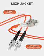 5 Pack 10M OM1 Fiber Patch Cable, LC to ST Cable