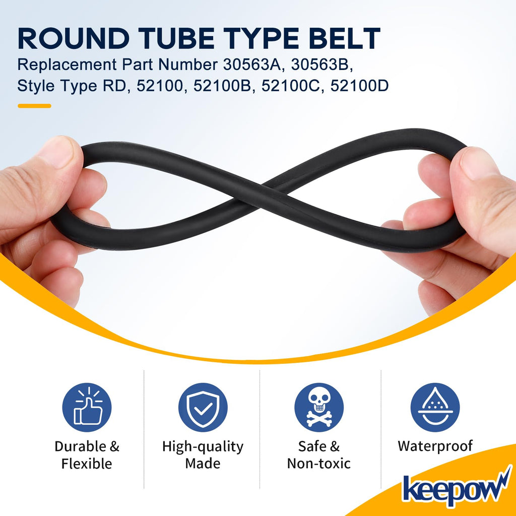 KEEPOW Vacuum Belt, 6 Pack Round Vacuum Belts Replacement Vacuum Parts
