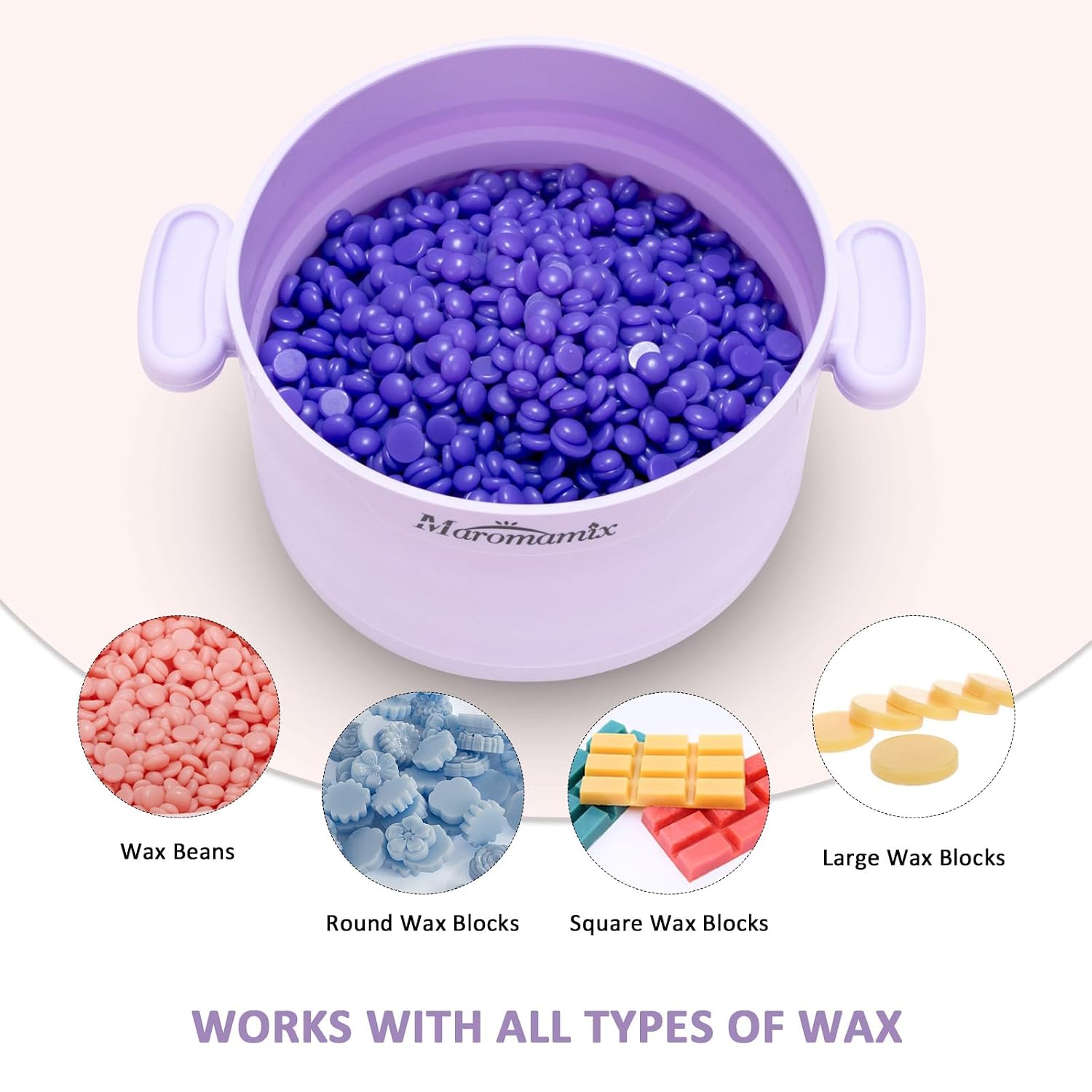 Waxing Kit -Silicone Wax Warmer for Hair Removal with 4 Packs of Hard Wax Beads, Portable Electric Silicone Wax
