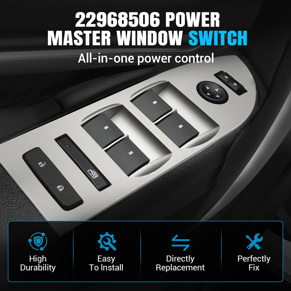 Driver Side Power Window Switch for 2010-2013 Chevy Silverado GMC Sierra