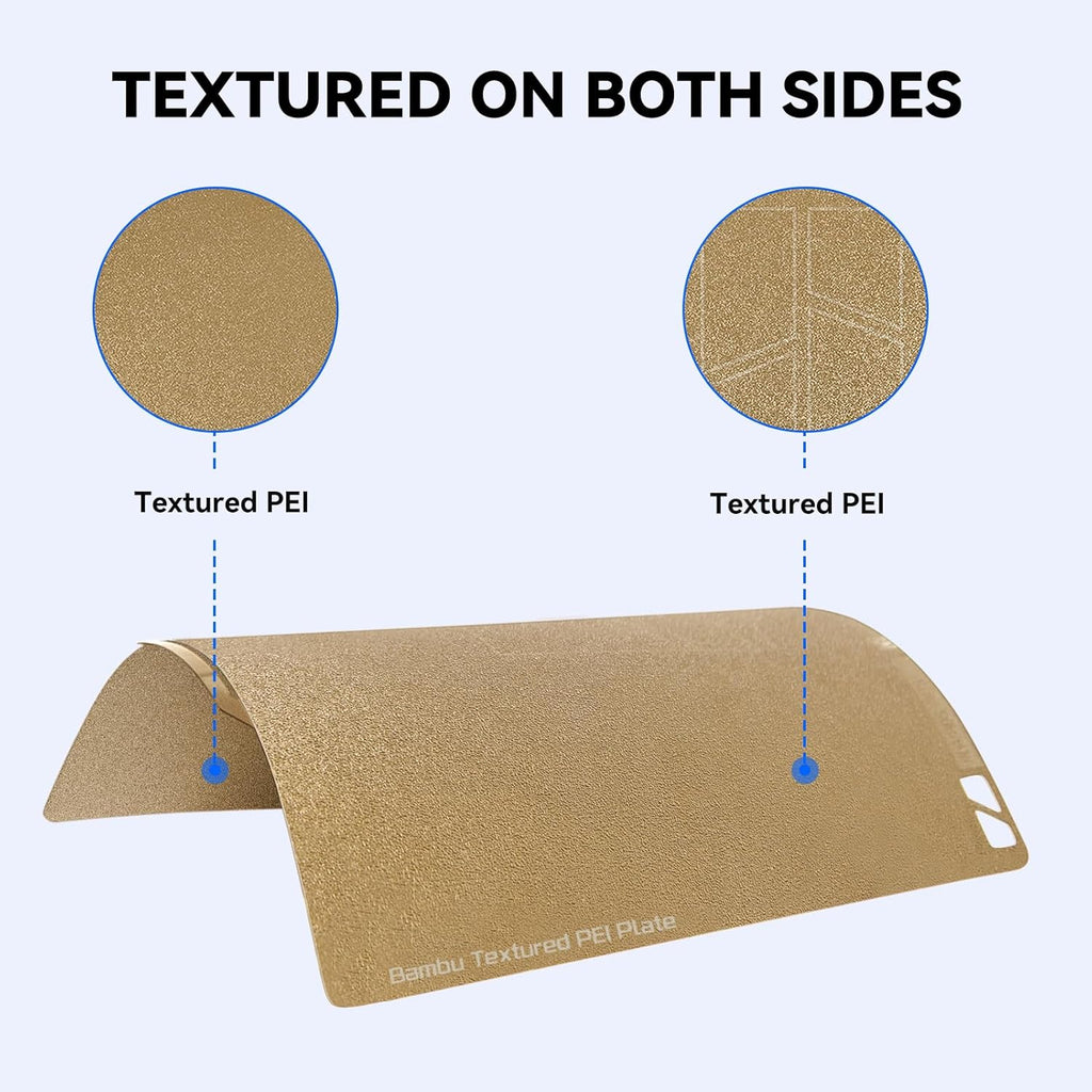 Bamboo Original Double Sided Textured PEI Build Plate Flexible Removal Spring Steel Sheet 257x257mm for Bambu Lab X1C