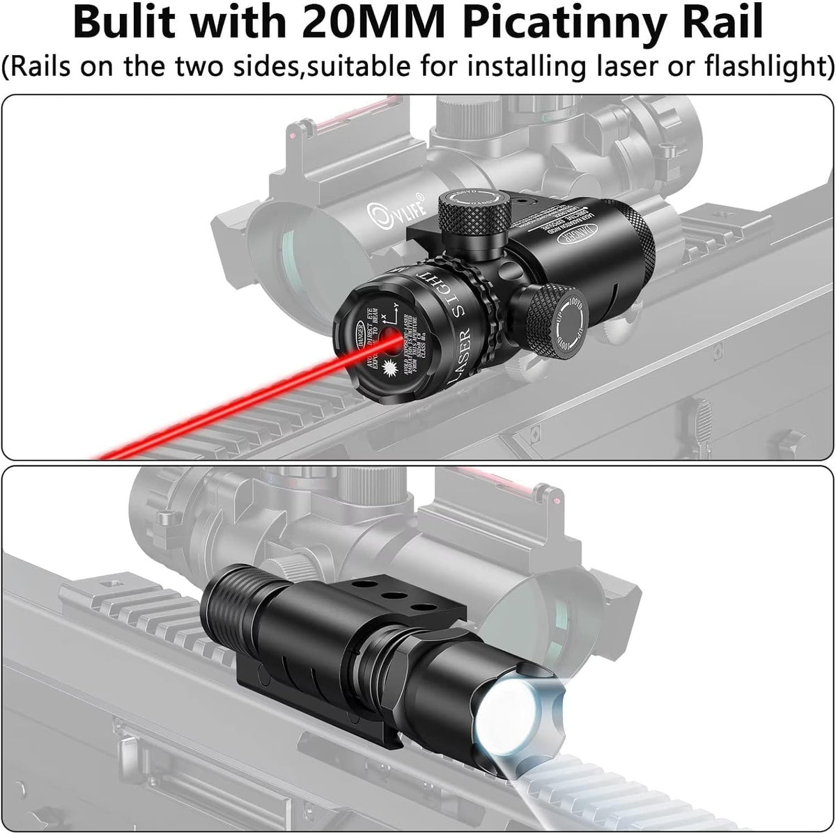 4x32 Prism Hunting Rifle Scope Red & Green & Blue Illuminated Reticle Scope with Fiber Optic Sight