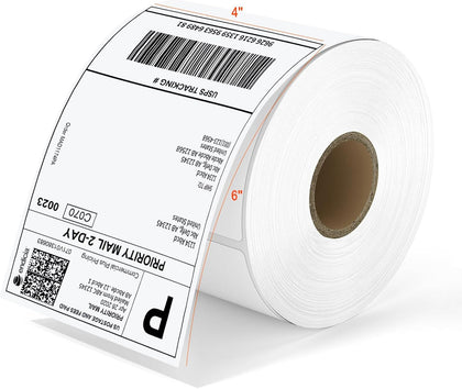 4x6 Thermal Shipping Labels - 1 Roll of 350, Perforated & Strong Adhesive, Direct Thermal Labels Compatible with