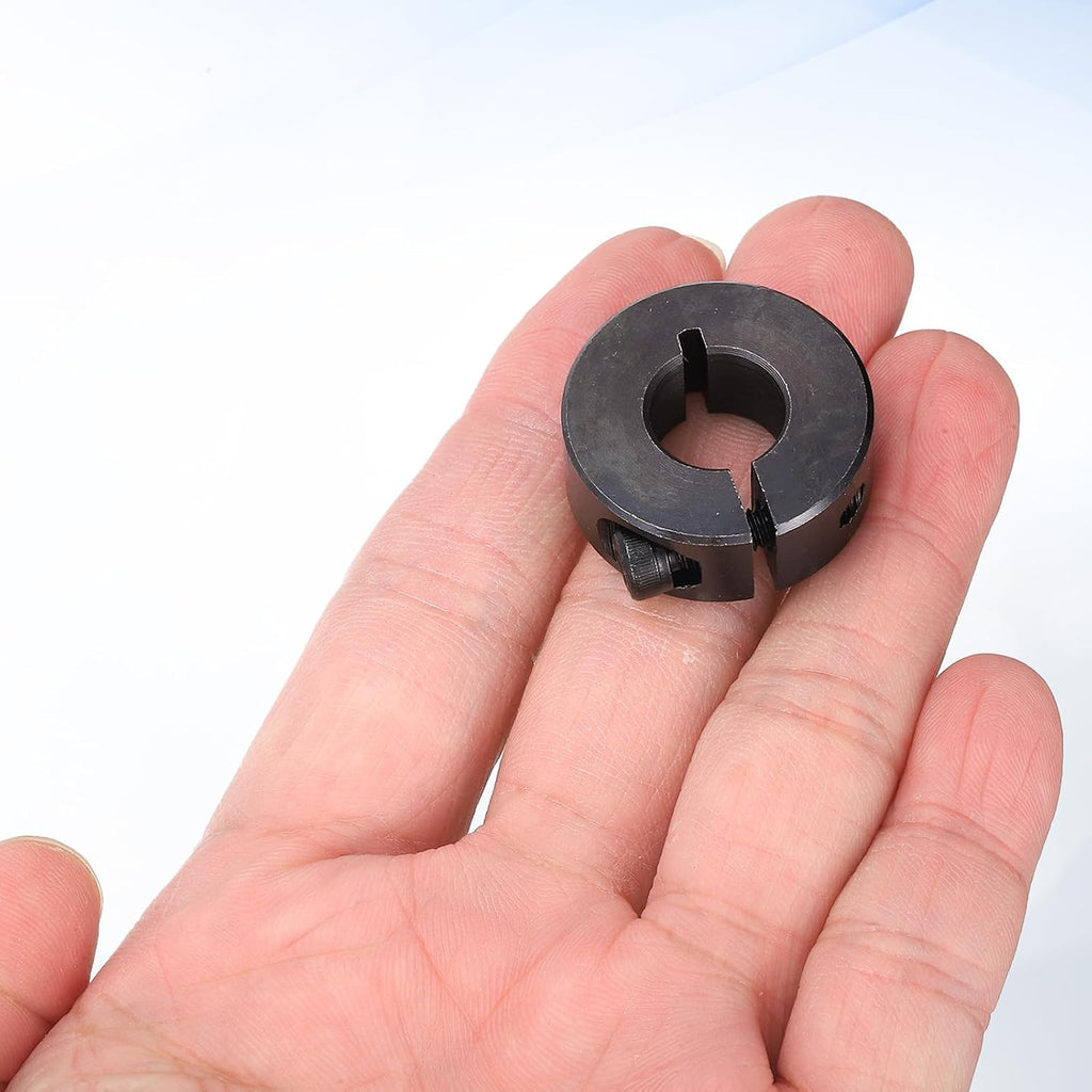 uxcell 4pcs Single Split Shaft Collar 12mm Carbon Steel Black Oxide