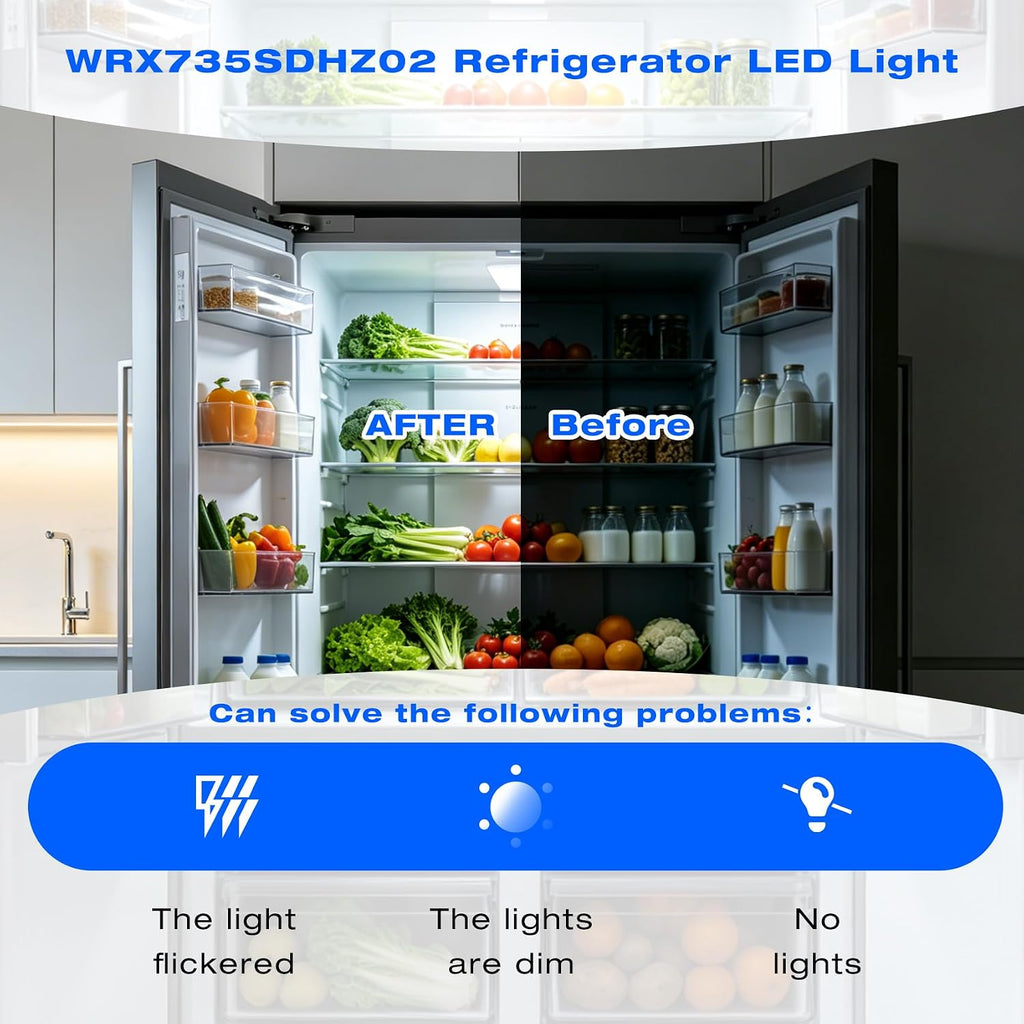 WRX735SDHZ02 Light Compatible with Whirlpool Refrigerator WRF555SDFZ11