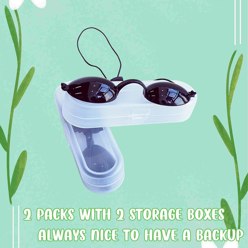 See-Through Safety Goggles Pack of 2, Transparent Safety Glasses for Tanning Use, and Half-clear Eye Protection, 2