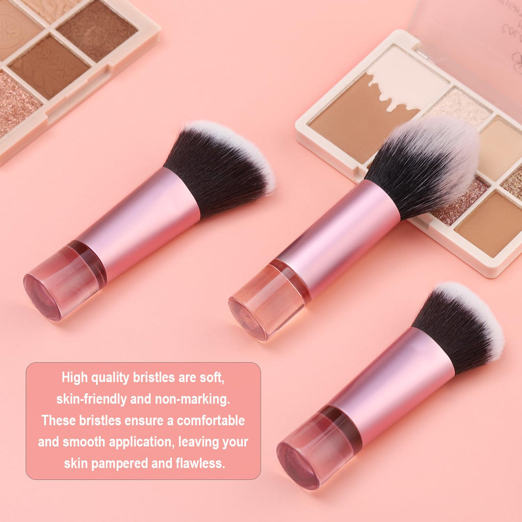 Foundation Contour Powder Brush Set, 3PCS Premium Travel Kabuki Mini Brush
