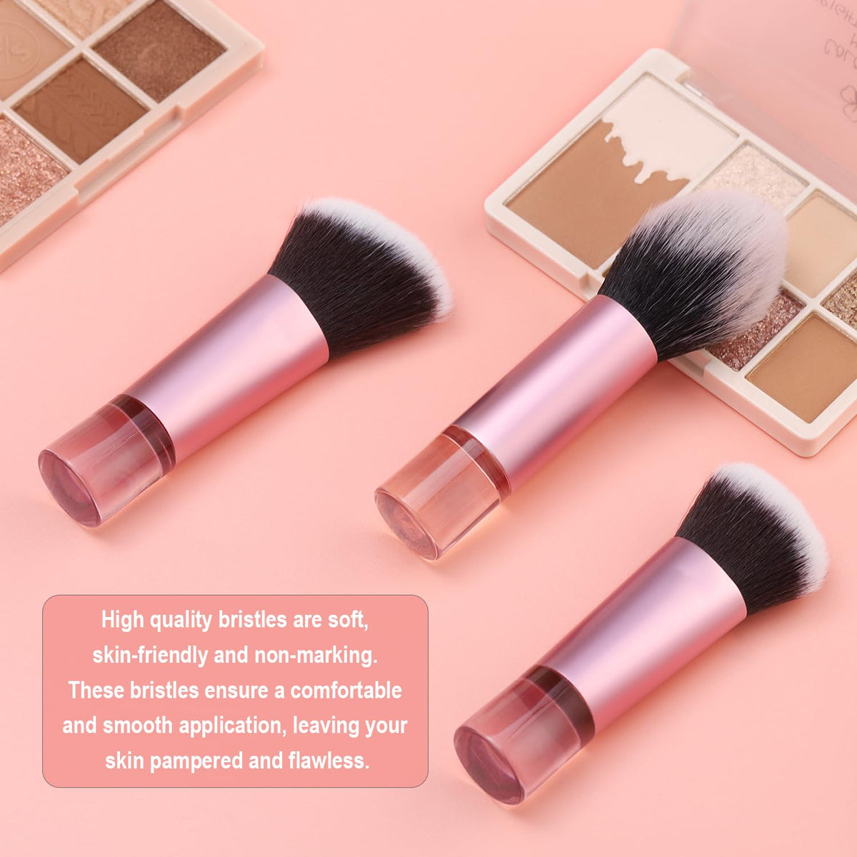 Foundation Contour Powder Brush Set, 3PCS Premium Travel Kabuki Mini Brush