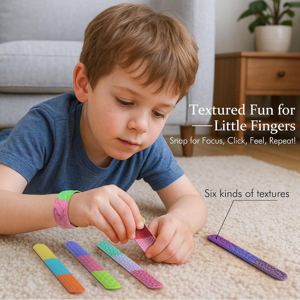Sensory Slap Bracelets for Kids Teens,6PCS Fidget Toys Snap Bracelets for Stress Anxiety Autistic ADHD,Calm Down