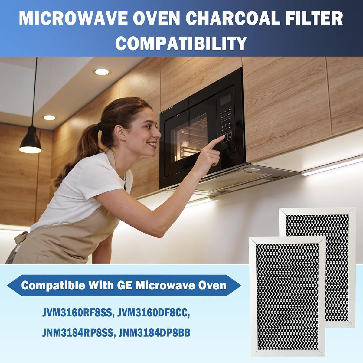 JVM3160RF8SS, JNM3184RP8SS, JVM3160DF8CC Microwave Charcoal Filter for GE