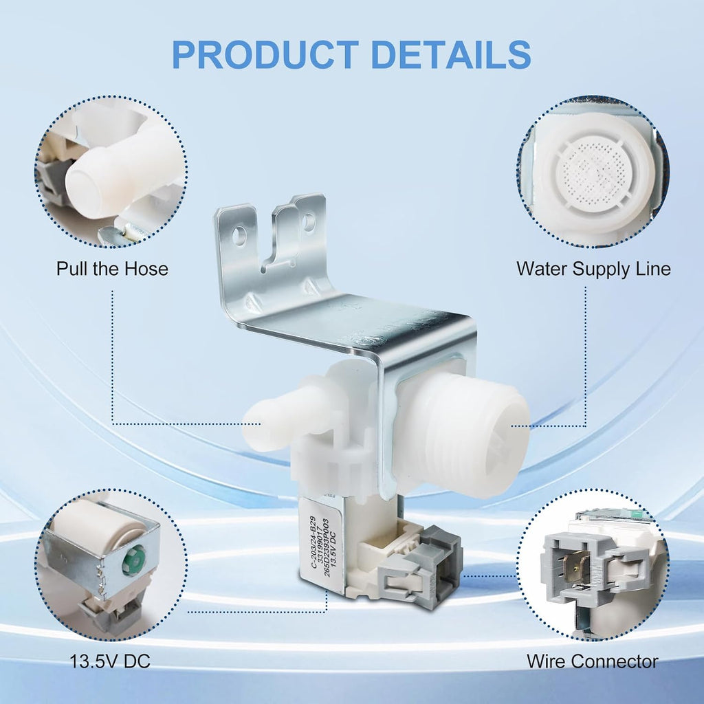 Dishwasher Water Inlet Valve Modle 265D2393P003 Replacement for GE Part WD15X24213 WD15X22999 WD15X21340 WD15X20119 WD15X26140（ Specific Not Universal）