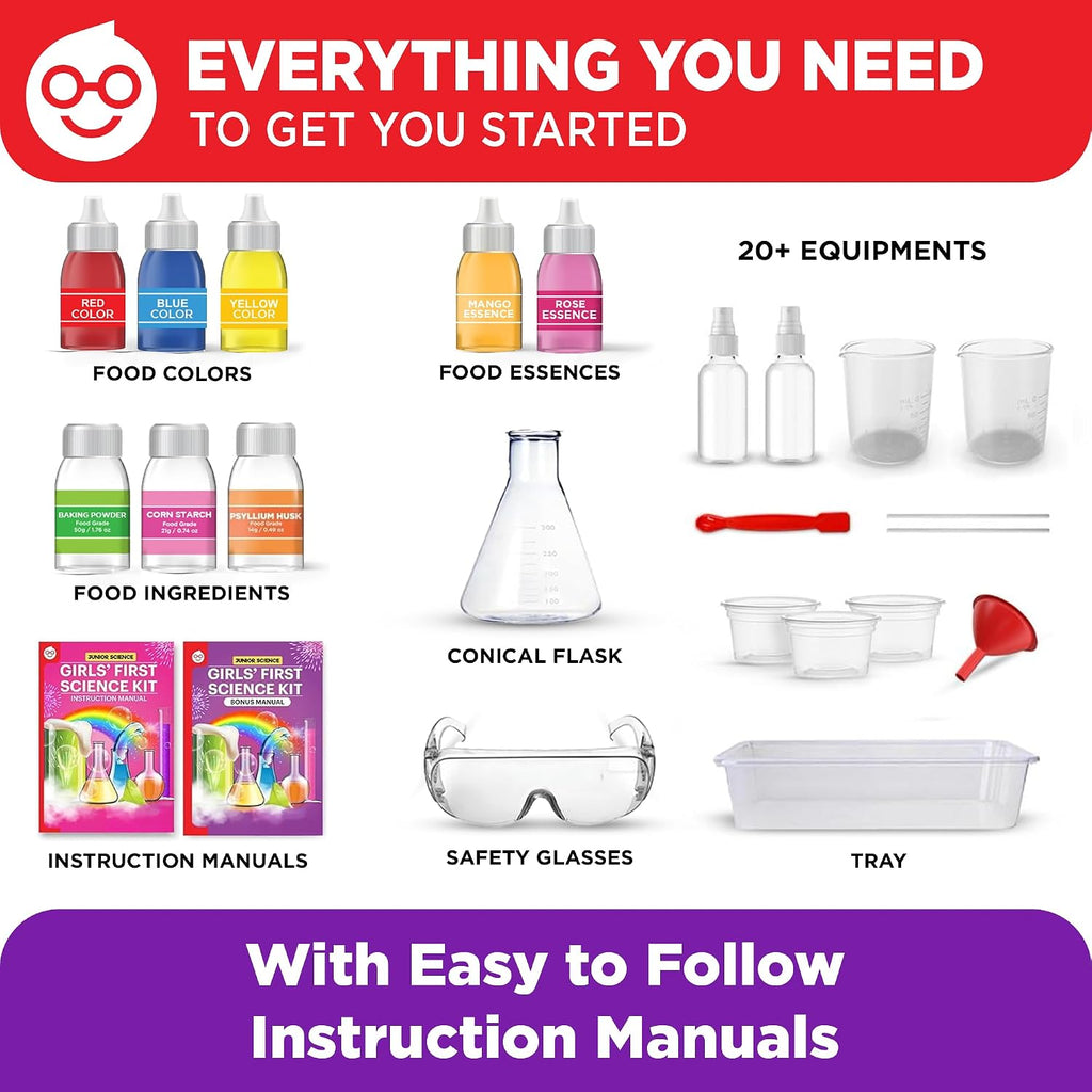 Girls' First Science Experiments Kit for Kids Ages 4+ | Birthday Gift Ideas for Girls 4, 5, 6, 7, 8 Year Olds