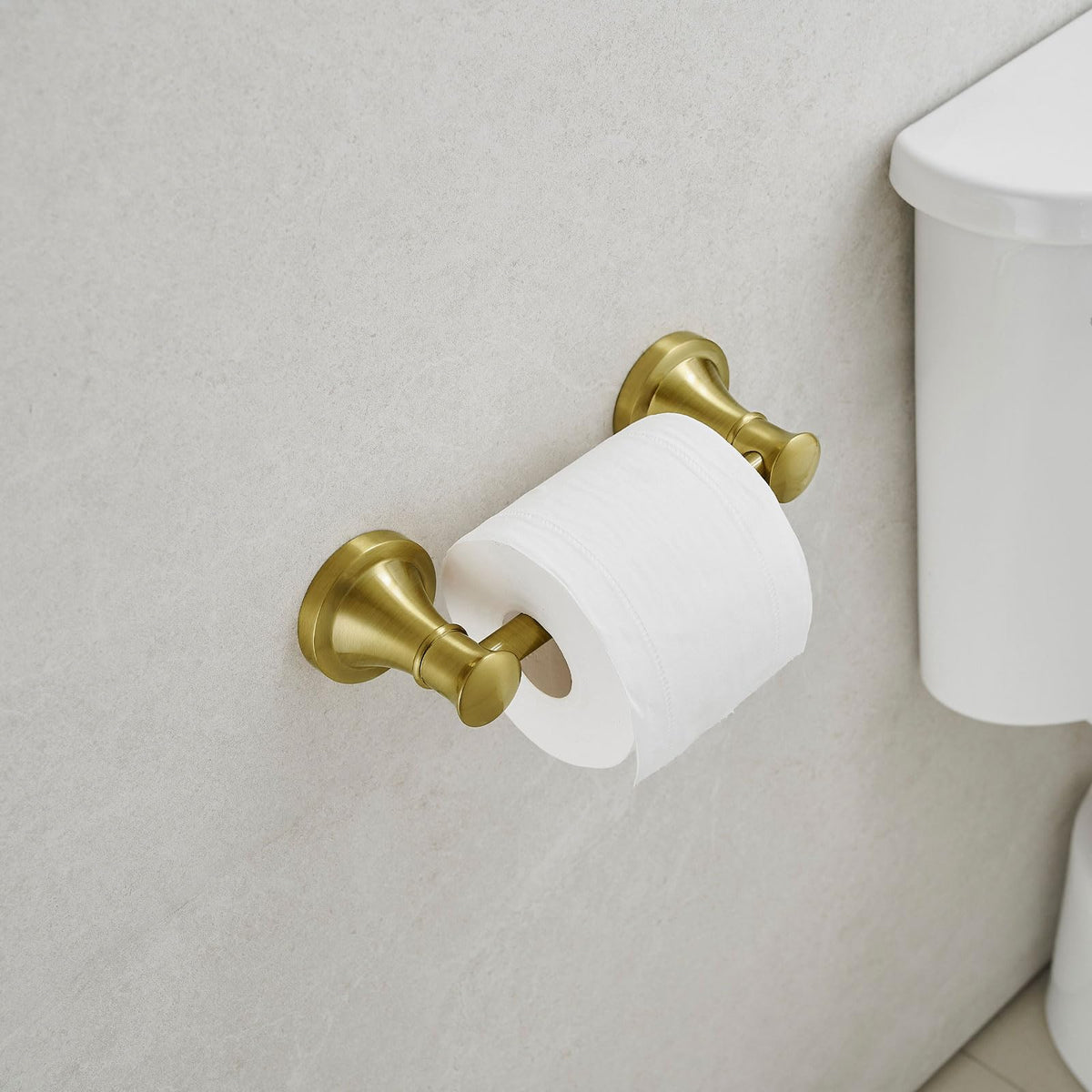 Pivoting Toilet Paper Holder, Wall Mounted, Brushed Gold