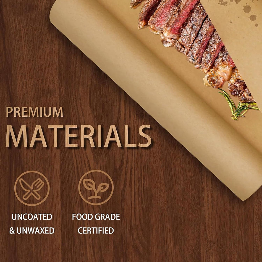 17.5” x 51’ Brown Butcher Paper Roll for Smoking Meat, BBQ, Grilling