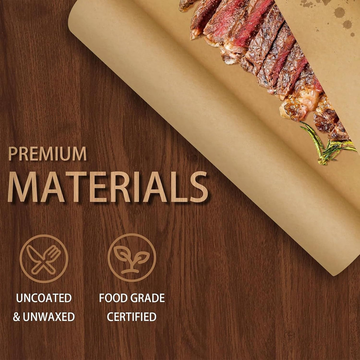 17.5” x 51’ Brown Butcher Paper Roll for Smoking Meat, BBQ, Grilling