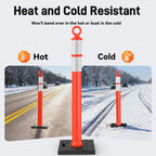 6 Pack 48" Traffic Delineator Posts, Tall Cones for Parking