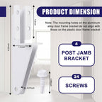 4 Pcs Aluminum Jamb Bracket Door Closer, White