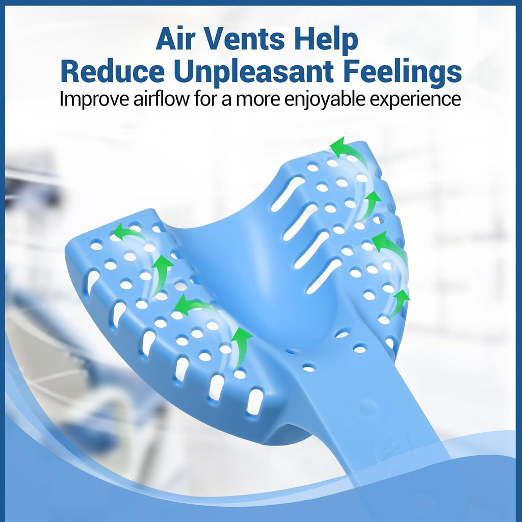 Dental Impression Trays Disposable 10 PCS, Perforated Impression Trays Set Plastic Teeth Holder for Dental Clinic