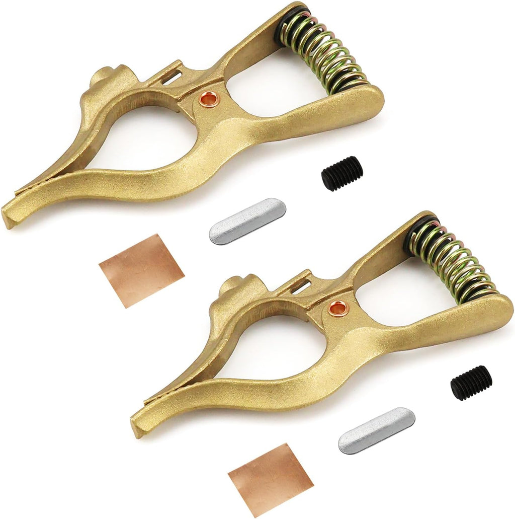 300-Amp T-Style Welding Ground Clamp Brass, 2-Pack