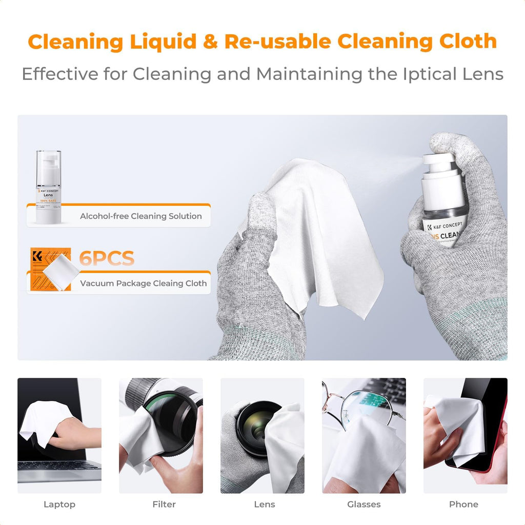 23-in-1 Lens Cleaning Kit for Pro Photographers, Multi-Scene | Replaceable APS-C and Full-Frame Swabs,Prevent