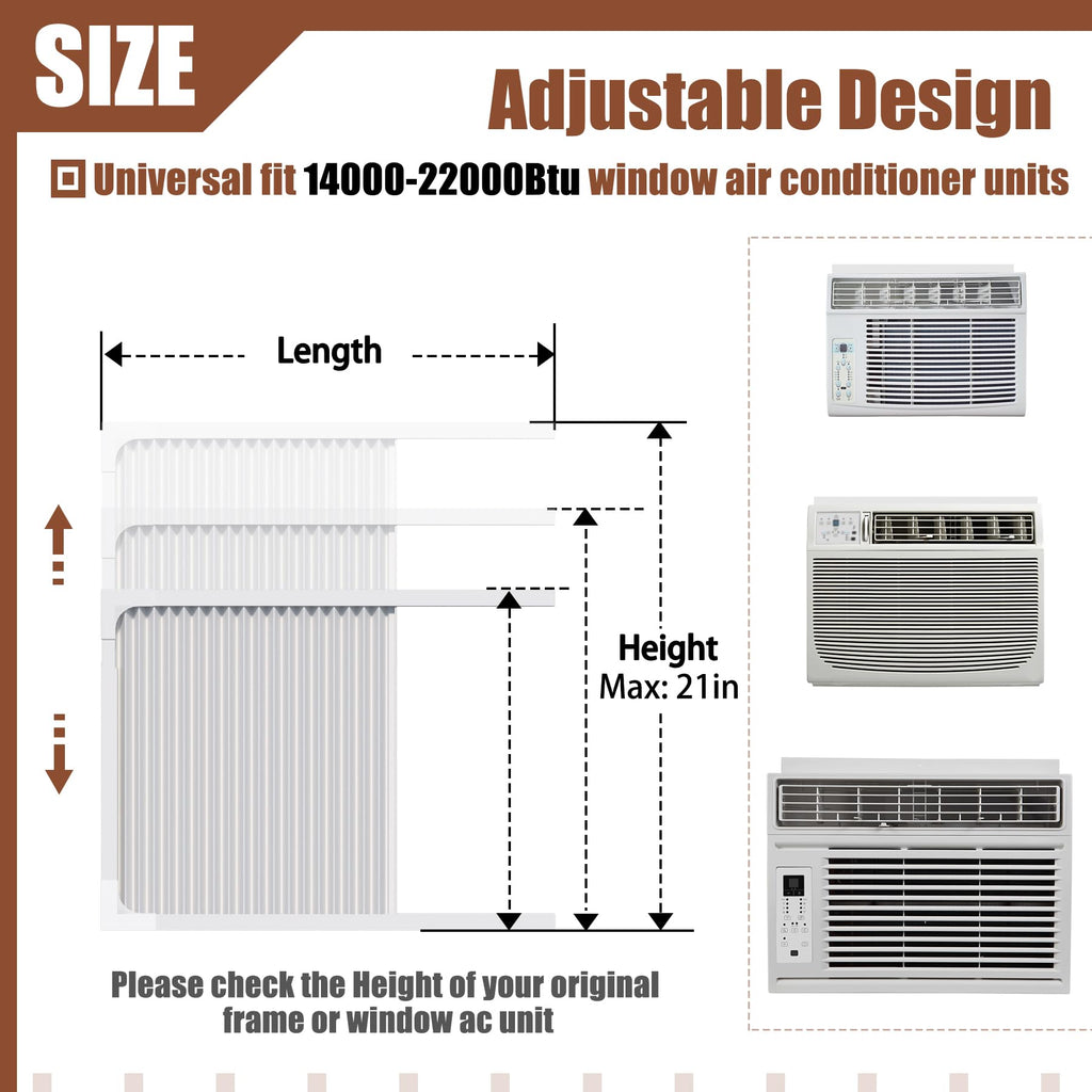 BJADE'S Window Air Conditioner Side Panels with Adjustable Frame Size Suitable for Different Window AC Unit