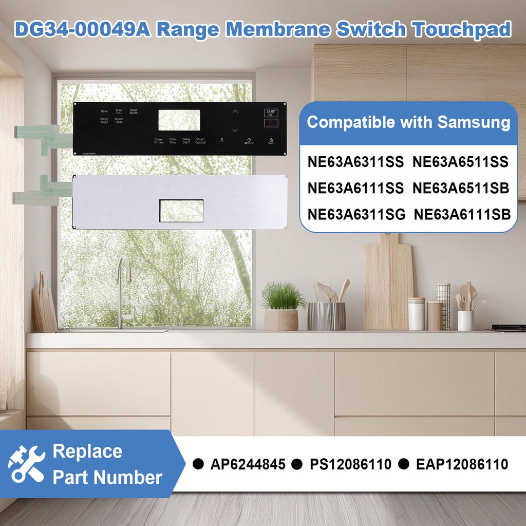 DG34-00049A Range Membrane Switch Touchpad, Fits Samsung Oven Control Panel