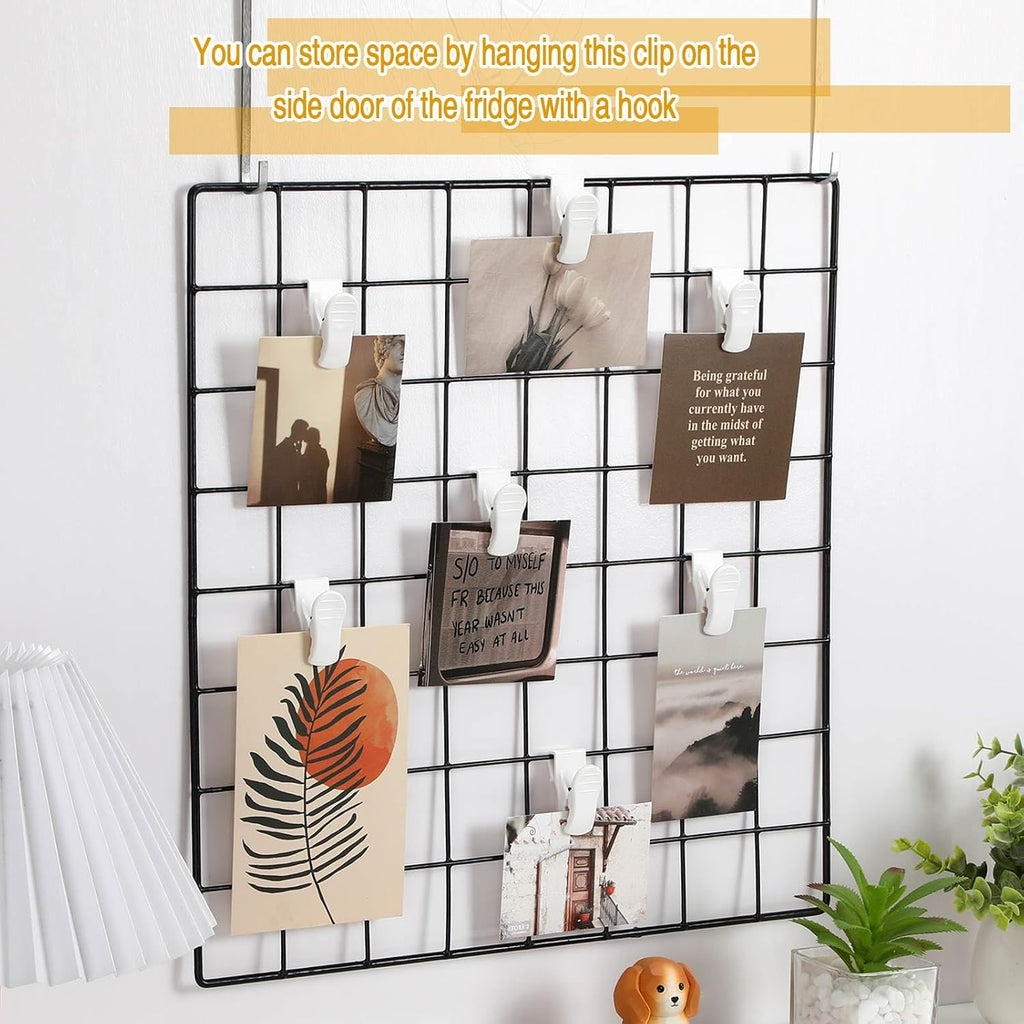 15 Pcs Gridwall Accessories Grid Wall Hooks Clips, Hanging Display Oil Painting Art Exhibition Sign Panel Wall Wire