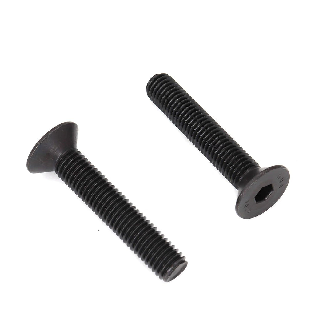 10pcs M10 x 50mm Black Flat Countersunk Head Hex Socket Cap Bolts 10.9 Grade Alloy Steel,Coarse Thread