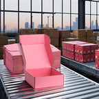 Pink Shipping Boxes 10x10x3 Inches, 20 Pack