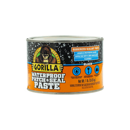 Waterproof Patch & Seal Rubberized Sealant Paste, Black, 1lb Can