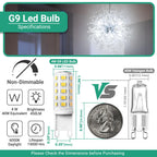 G9 LED Bulb 4W, 6000K Daylight 6 Pack, 40 Watt Eq, G9 Base, 120V