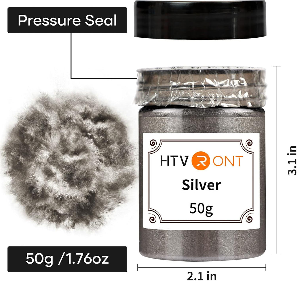 Silver Mica Powder for Resin - 1.7oz/50g Silver Dust Epoxy Pigment | Cosmetic Grade Mica Powder for Soap Making