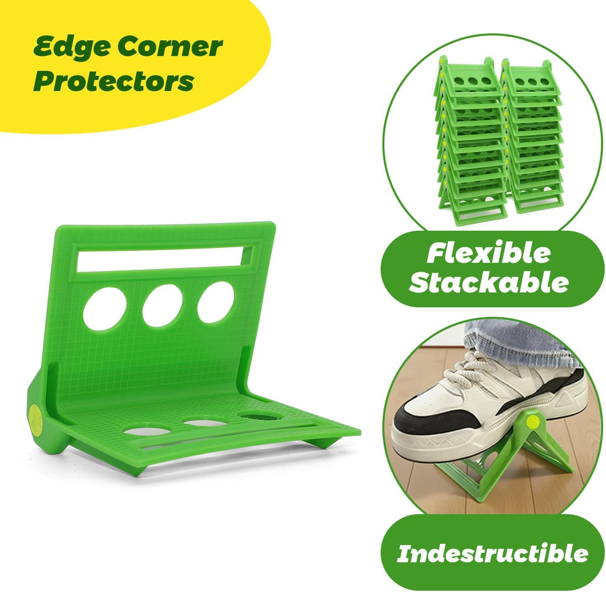Flatbed Edge Protectors, Reflective Strip, 20 Packs, Green