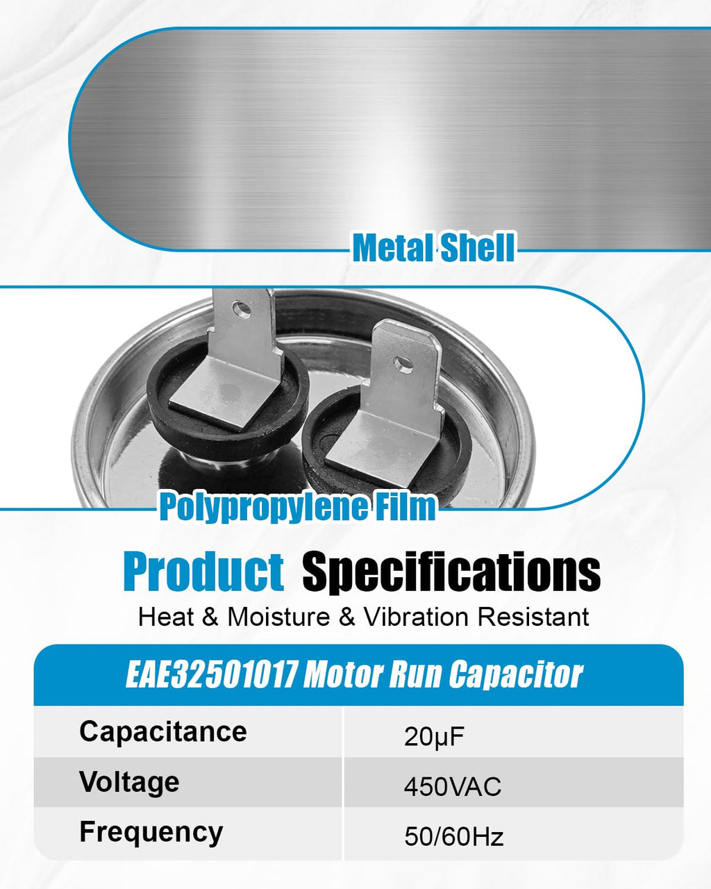 EAE32501017 Refrigerator Motor Run Capacitor Fit for LG Refrigerators