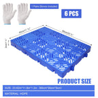 6 Pcs Plastic Pallet for Basement Storage, Waterproof Plastic Pallet Ventilation Floor Pallet Grid Mat Lightweight