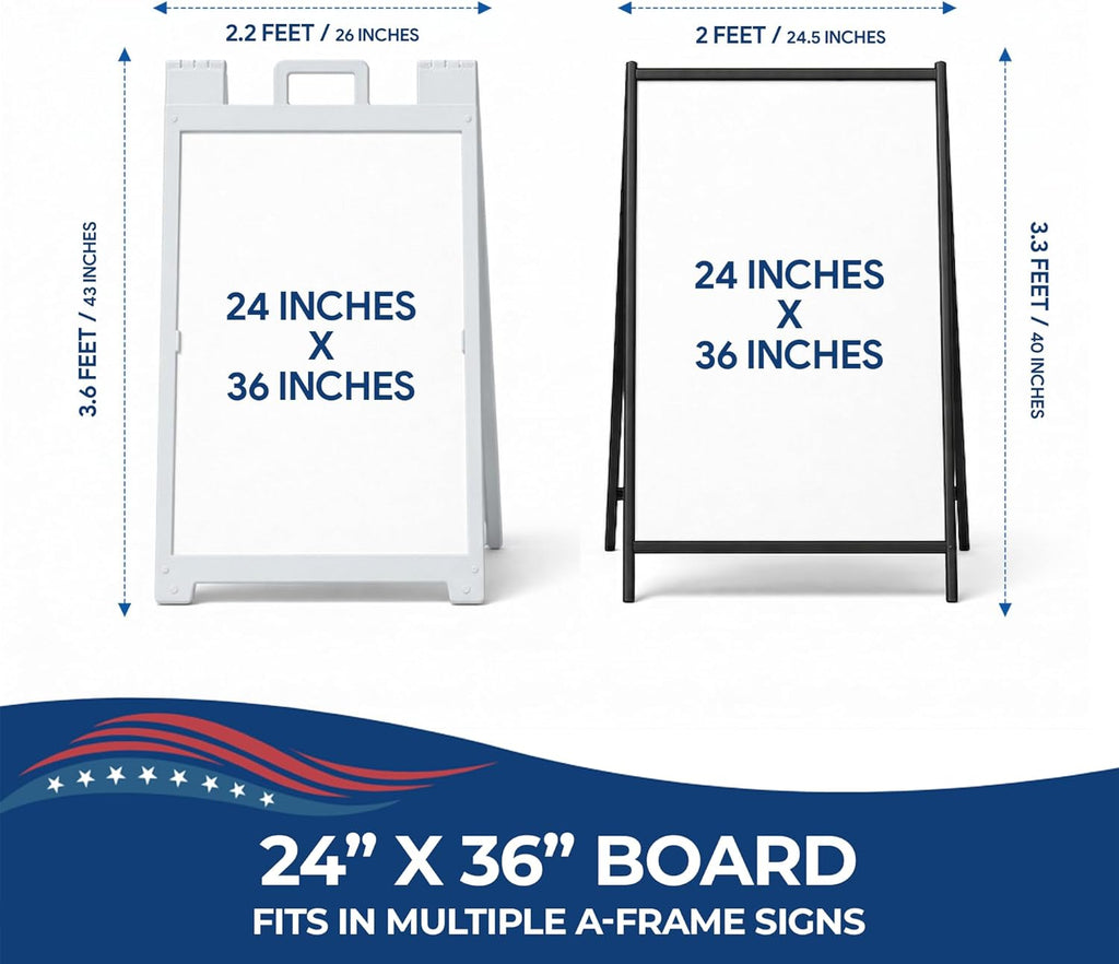 Custom A-Frame Sign Board Insert Coroplast Panels by DC 24x36 | Made in USA