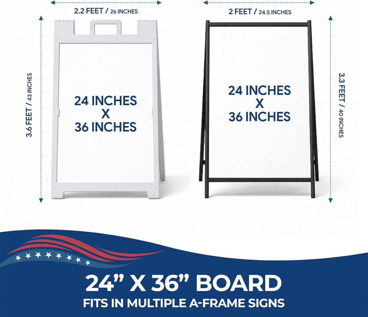 Custom A-Frame Sign Board Insert Coroplast Panels by DC 24x36 | Made in USA