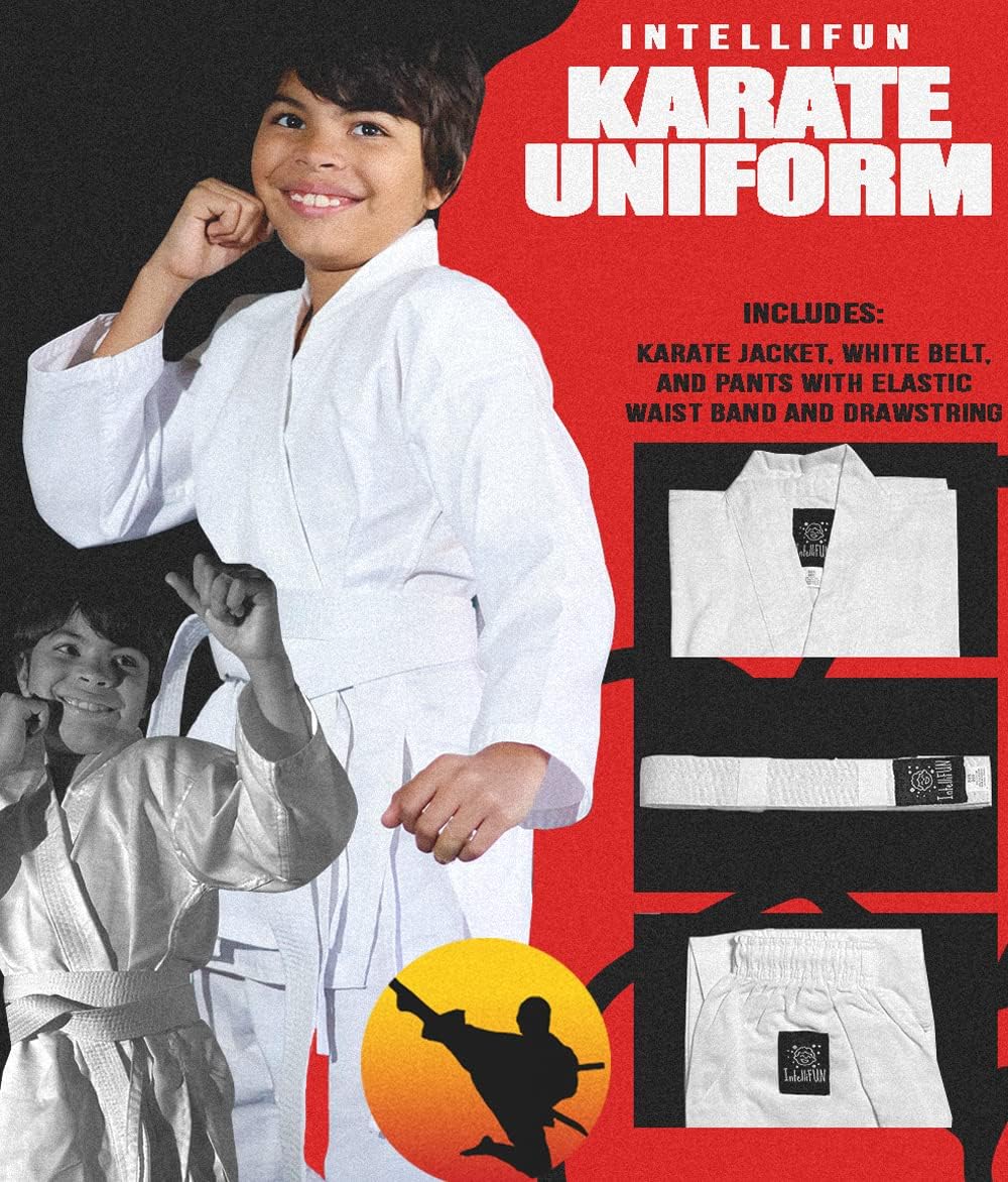 Karate Uniform with Belt for Kids Durable Student Karate Gi Martial Arts Uniform