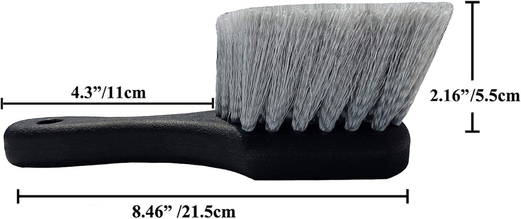 Wheel & Tire Brush for Car Rim, Soft Bristle Car Wash Brush, Cleans Tires & Releases Dirt and Road Grime, Short