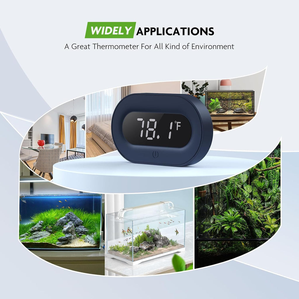 LED Digital Fish Tank Thermometer Stick on Highly Accurate ±0.9℉