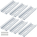 6 Piece Aluminum DIN Rails, 4 Inches Long, 35mm Wide, 7.5mm High, Top Hat Slotted DIN Rail with RoHS, Extra Premium Screws Included for Hardware Components Mounting