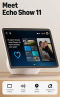 Echo Show 11 (newest model), Vibrant Full-HD 11" display with more viewing area and spatial audio, Designed for