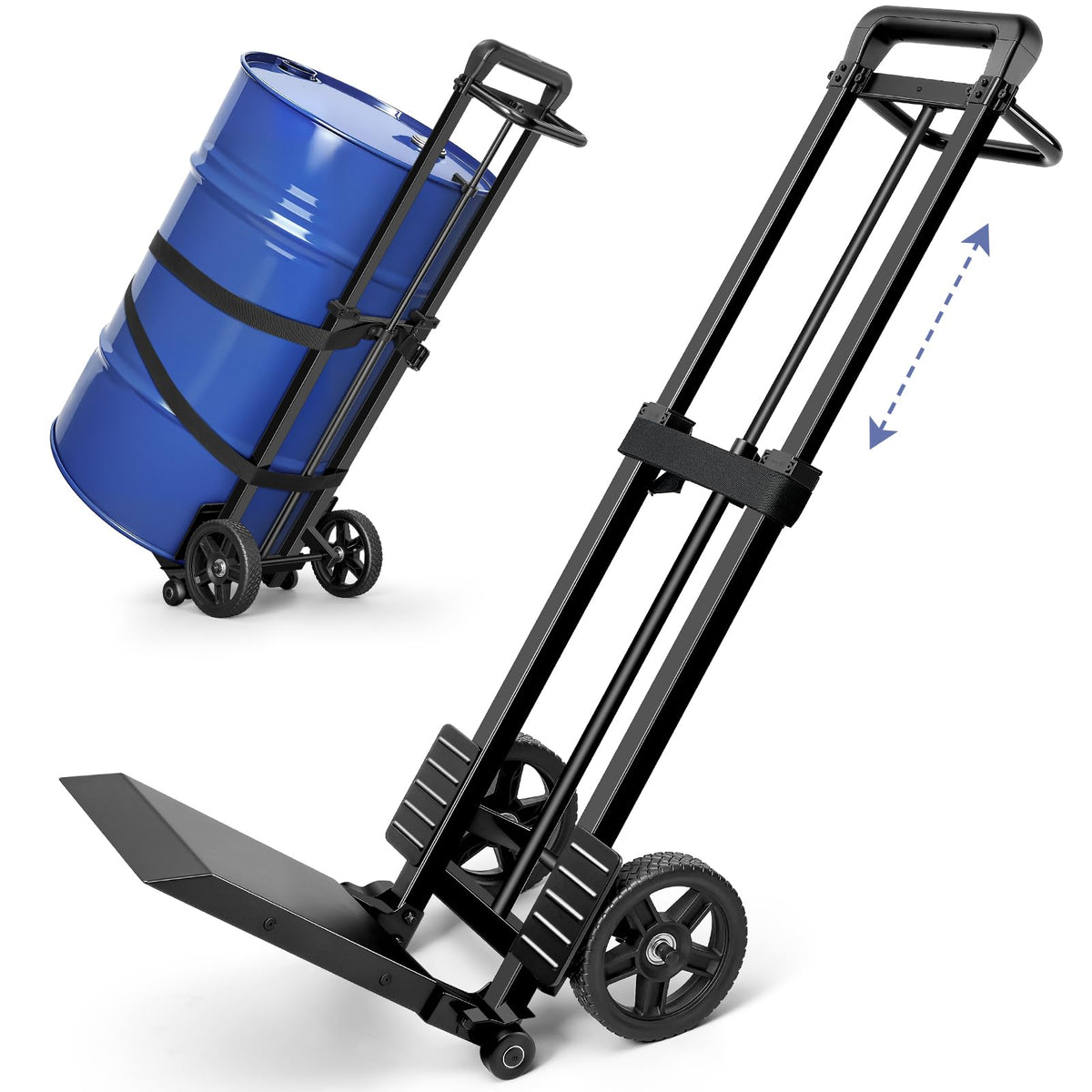 600LB 55-Gallon Drum Dolly, Heavy Duty Carts with Wheels