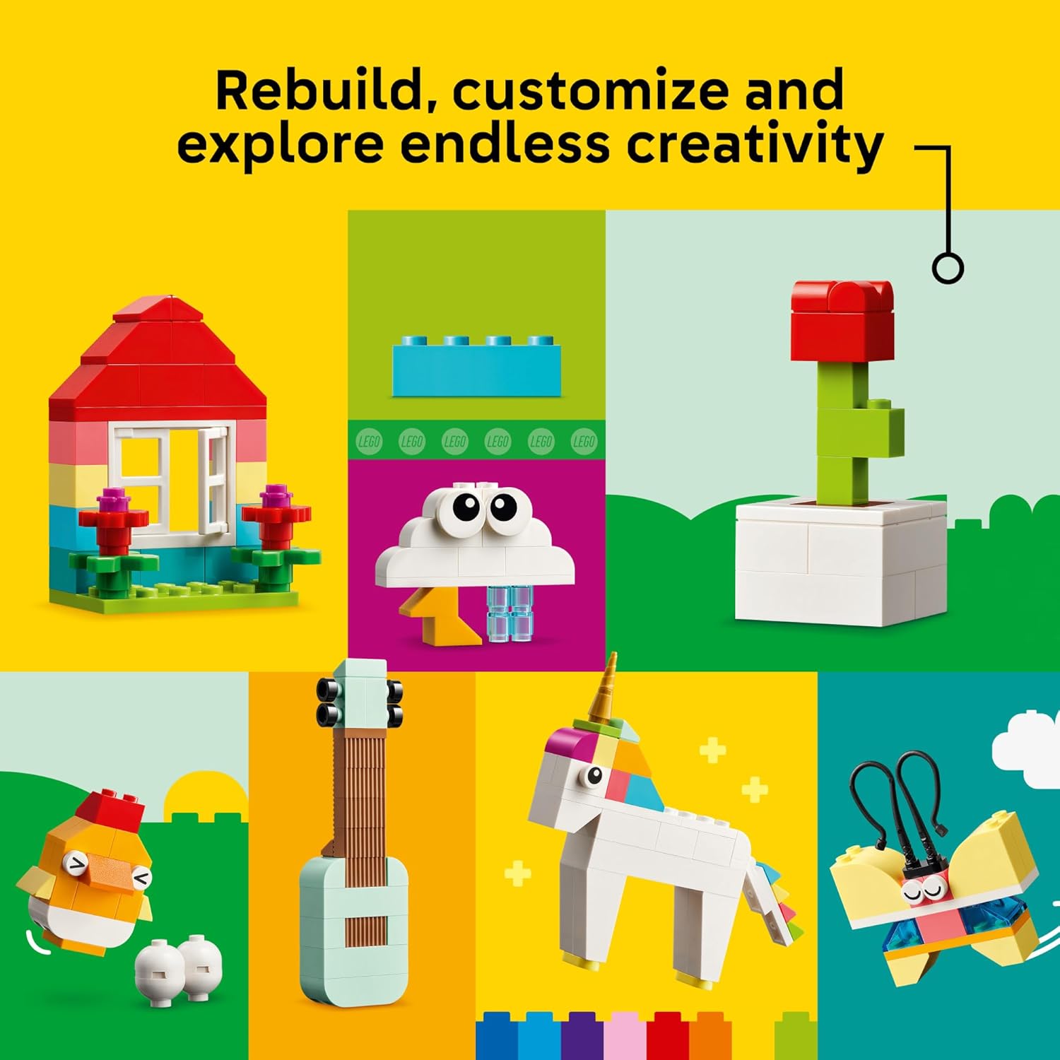 LEGO Classic Vibrant Creative Brick Box Building Blocks - Sensory & Learning Toys for Boys & Girls, Ages 4+ Years