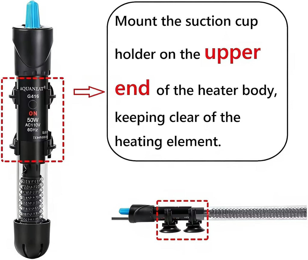 Aquarium Heater, 100W Fish Tank Heater, Adjustable Submersible Water Thermostat with Thermometer