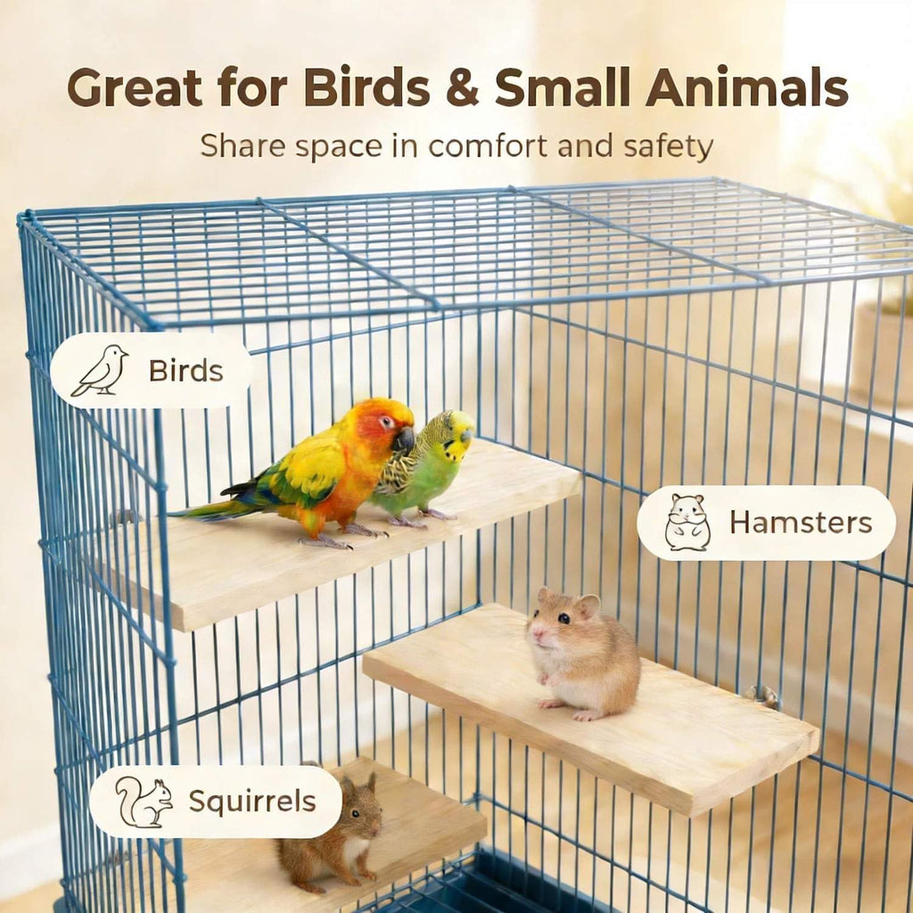 Bird Perch, 3 Pack Bird Playground Woodern Hamster Platform, Cage Accessories for Chinchilla, Parrot, Ferret, Rat